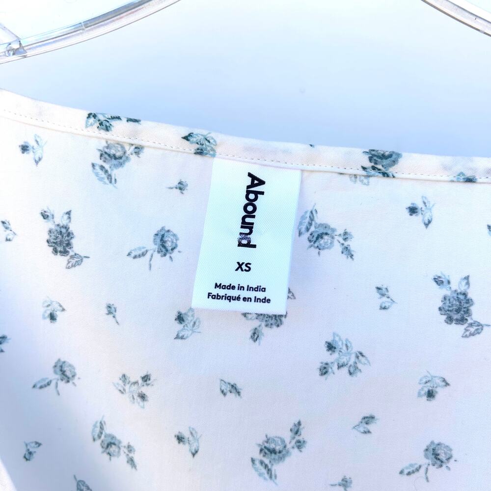 Abound Set Of 2 Bundle Tie Front Bow Cropped Top Puff Shoulder XS Small Blue - Picture 8 of 9